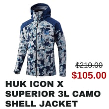 Huk Icon X Superior 3L Camo Shell Jacket